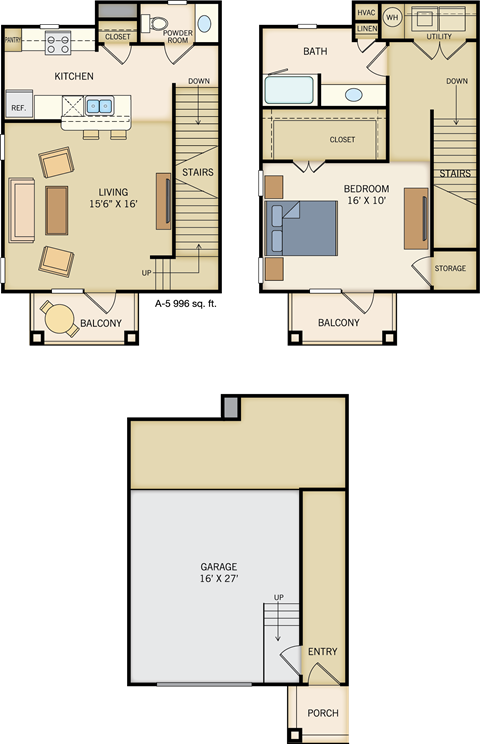 A-5 Floor Plan at Legacy Creekside Apartments, San Antonio, TX, 78251